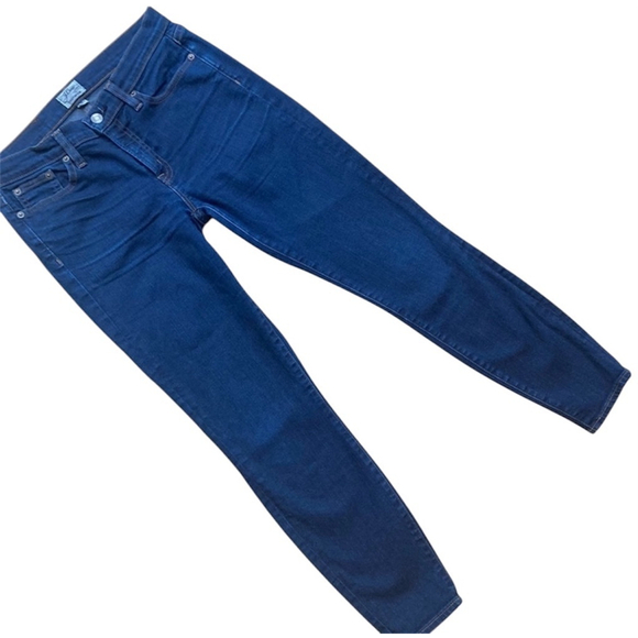 J Crew Toothpick Jeans Cropped Dark Wash High Waist Size 28 - Picture 2 of 5